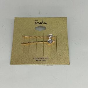 Tasha White Clear Two Set Bobby Pin Jewel New
